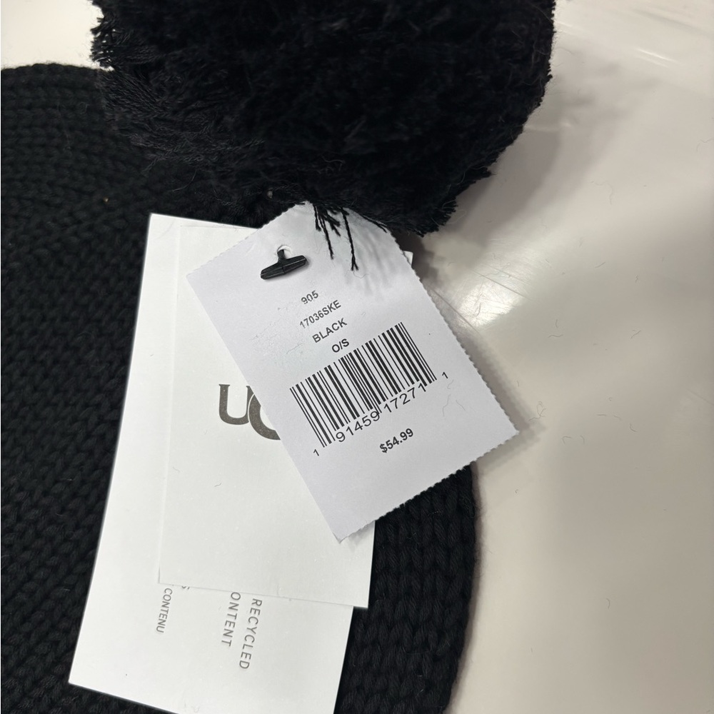 UGG Black Knit Pom Beanie